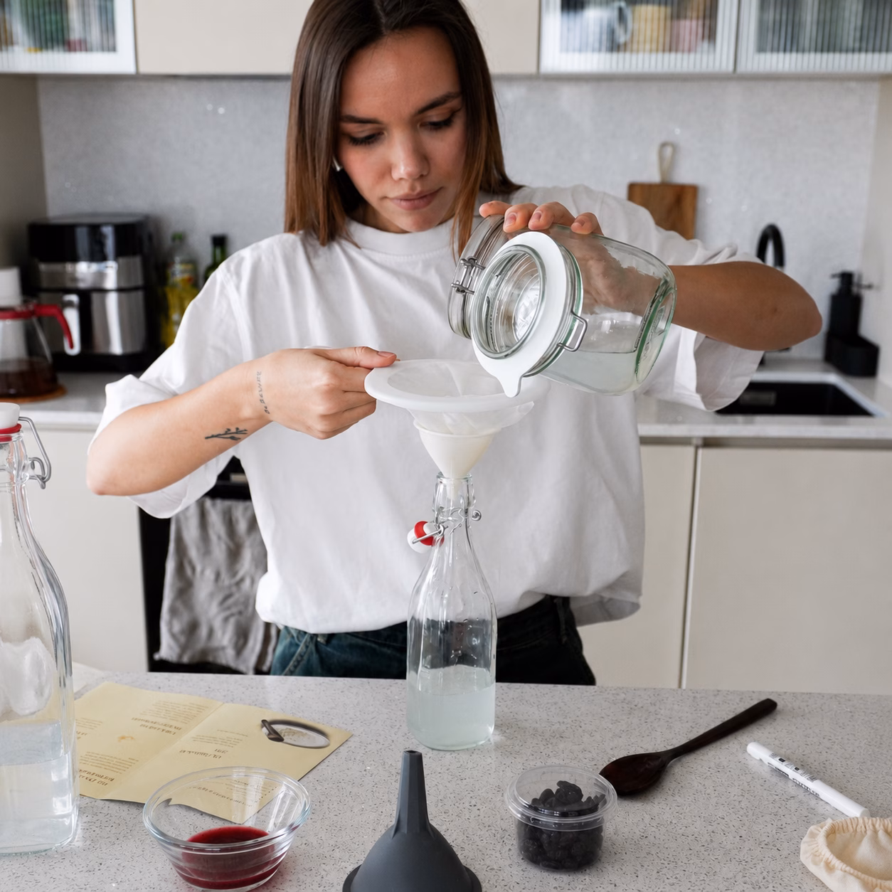 Druhá fermentácia vodného kefíru v tlakovej fľaši