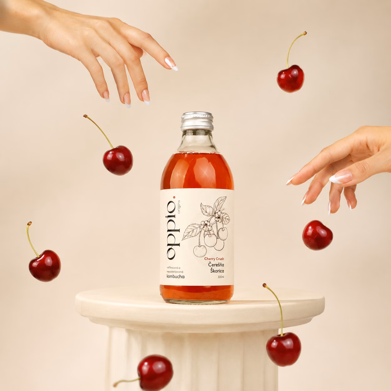 oppio. kombucha Čerešňa so skutočným ovocím
