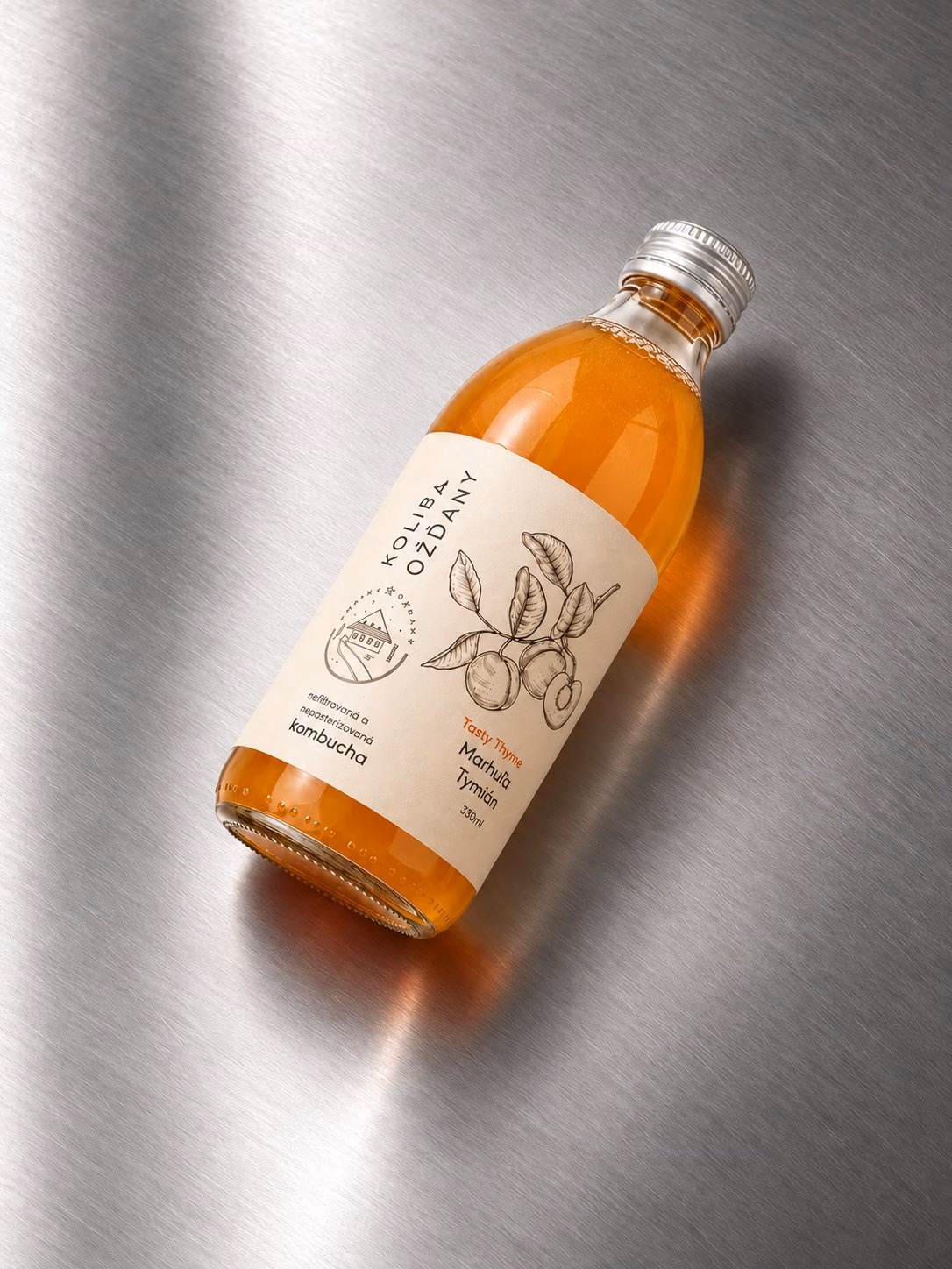 Kombucha oppio. Meruňka & tymián 330 ml